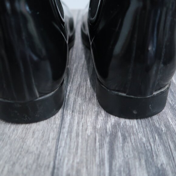 Michael Kors Shoes Womens 8 Black Chelsea Rain Boots Ankle Booties Slip On - Picture 6 of 15
